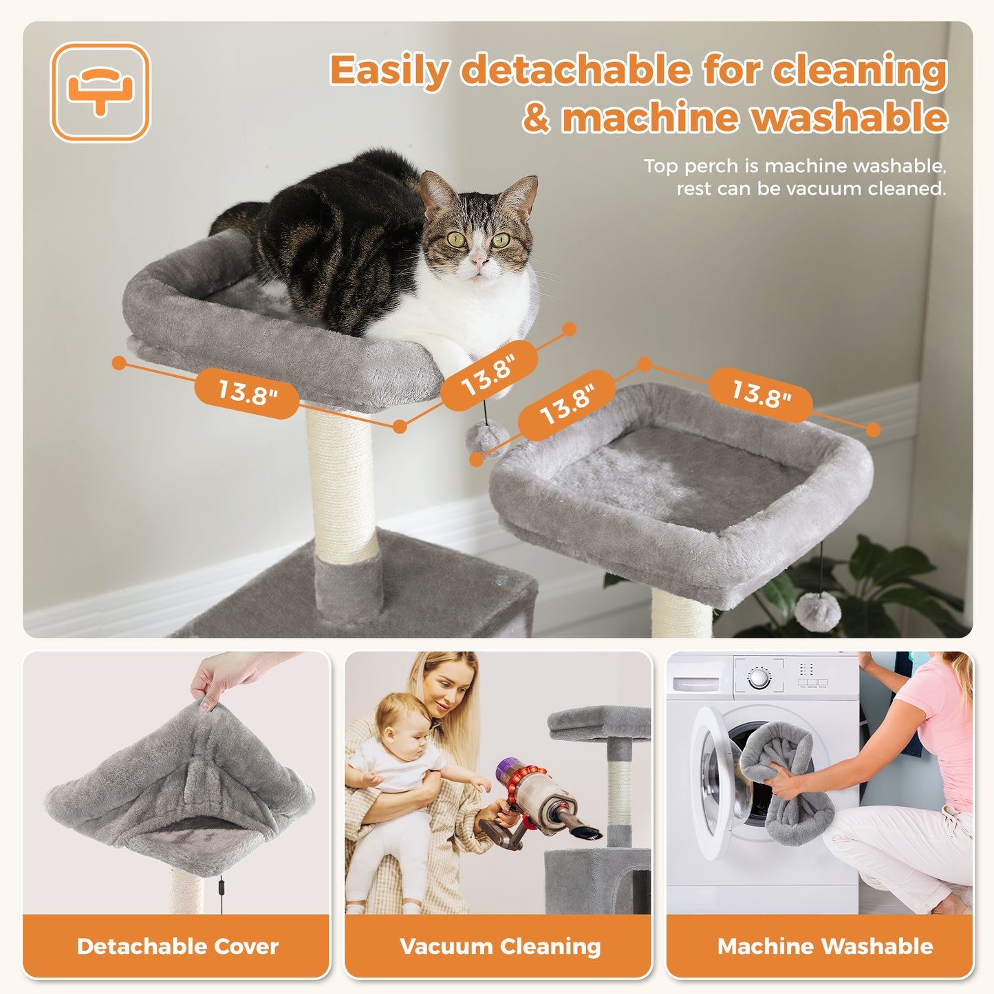 MultiLevel Plush Cat Tree ExtraLarge Cat Tower With Scratching Boards Perches  Caves 1