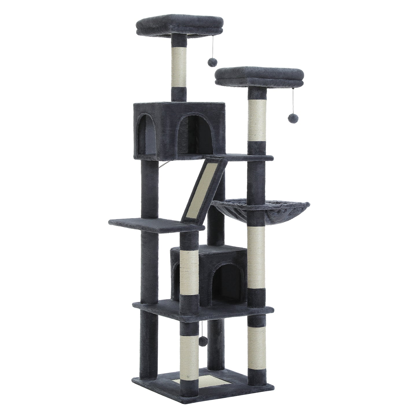 MultiLevel Plush Cat Tree ExtraLarge Cat Tower With Scratching Boards Perches  Caves 13
