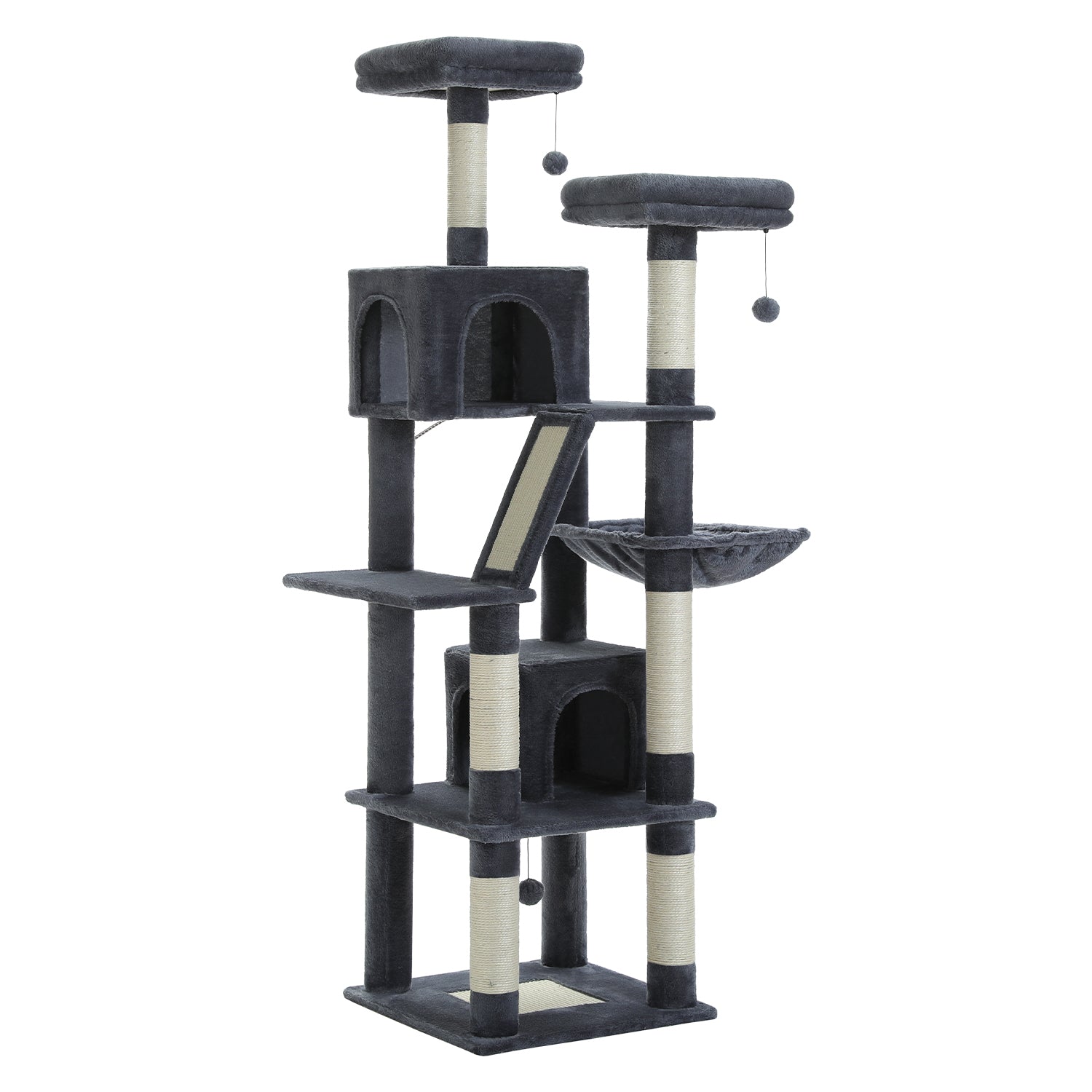 MultiLevel Plush Cat Tree ExtraLarge Cat Tower With Scratching Boards Perches  Caves 13