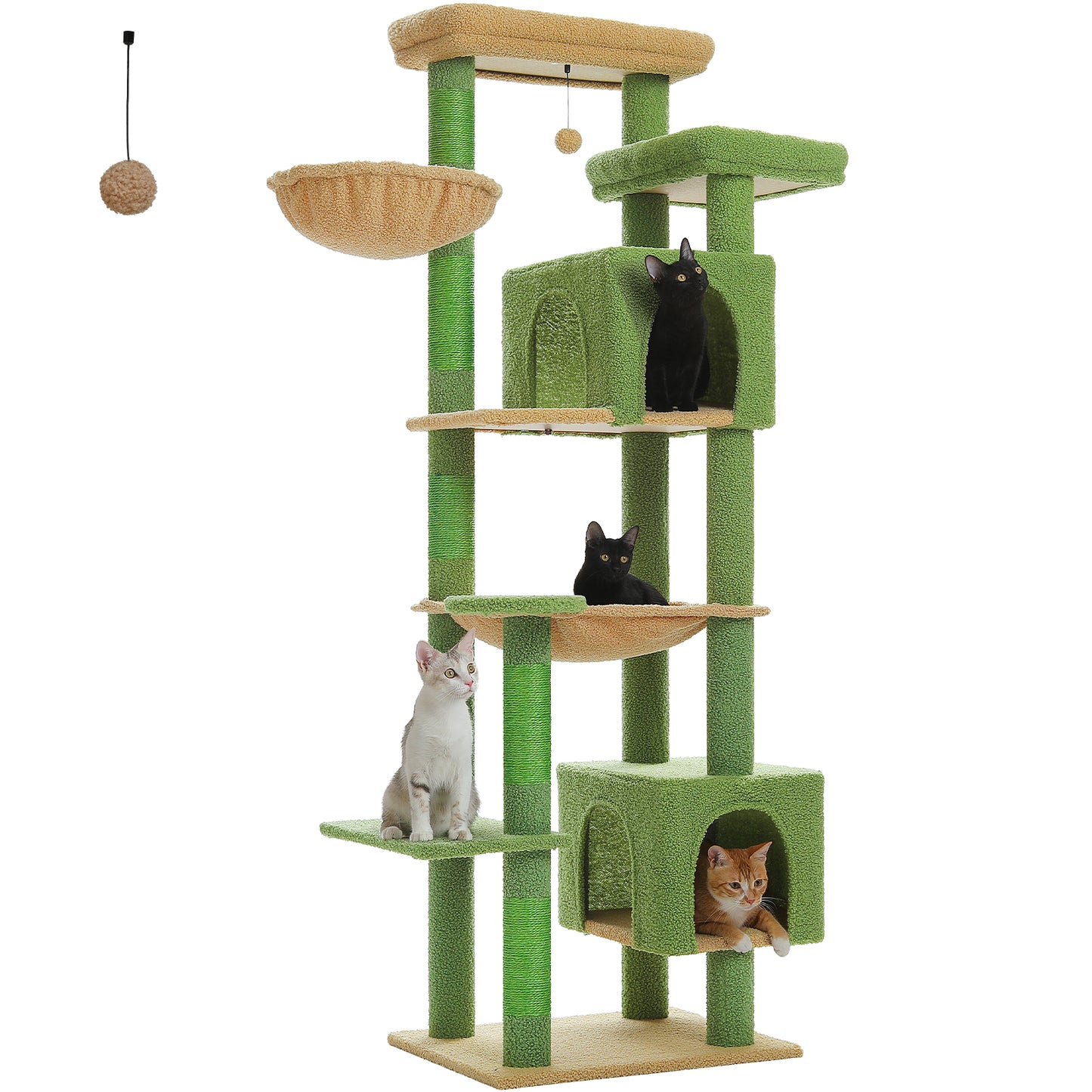 MultiLevel Plush Cat Tree ExtraLarge Cat Tower With Scratching Boards Perches  Caves 12