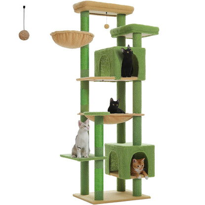 MultiLevel Plush Cat Tree ExtraLarge Cat Tower With Scratching Boards Perches  Caves 12