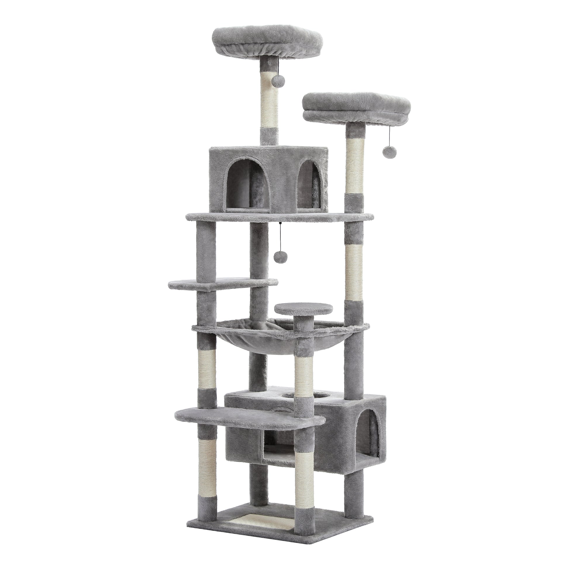 MultiLevel Plush Cat Tree ExtraLarge Cat Tower With Scratching Boards Perches  Caves 6