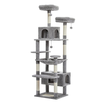 MultiLevel Plush Cat Tree ExtraLarge Cat Tower With Scratching Boards Perches  Caves 6