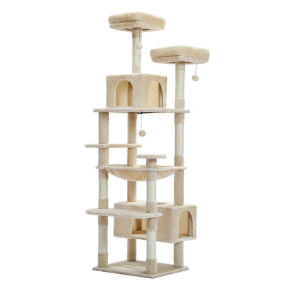 MultiLevel Plush Cat Tree ExtraLarge Cat Tower With Scratching Boards Perches  Caves 7