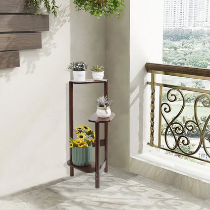 Tier Bamboo Tall Corner Plant Rack Planter Stand Flower Pot Holder Storage Shelf For Balcony Garden 3