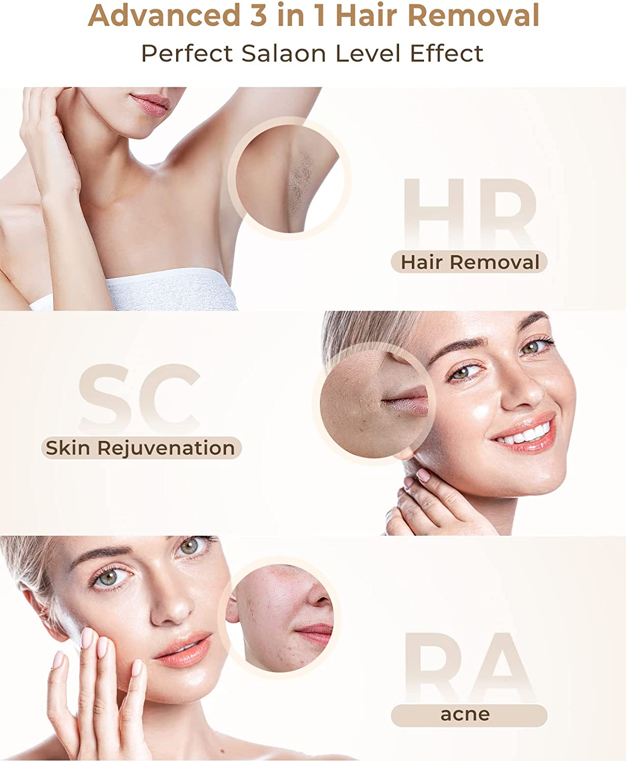 Permanent Hair Remover IPL Epilator With 9 Energy Levels Skin Sensor  999K Flashes For Whole Body U 4