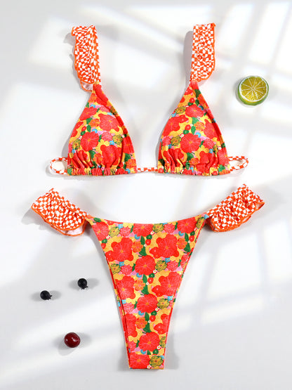 Tie Dye Bandage Bikini Set Sexy Womens Swimwear  Beachwear Print Bathing Suit 9