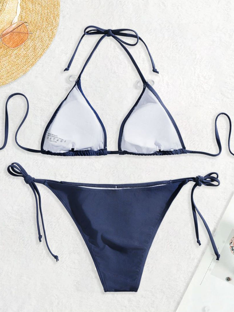 Sexy Swimwear Thong Bikini Set Sexy New Navy Blue Swimsuits Woman Sexy Bathing Suits With Bikinis T 2