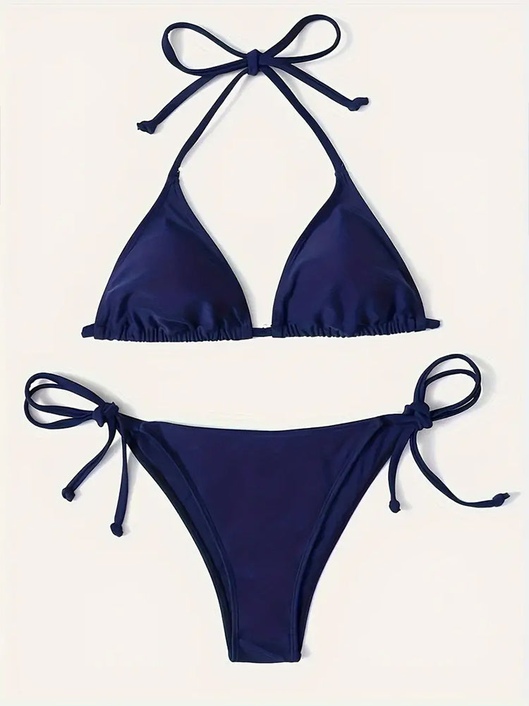 Sexy Swimwear Thong Bikini Set Sexy New Navy Blue Swimsuits Woman Sexy Bathing Suits With Bikinis T 3