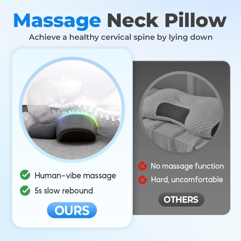 Pillow Massage Neck Hump 3in1 Neck Massage Pillow Heated Massage Neck Pillow Memory Foam Pillows 4