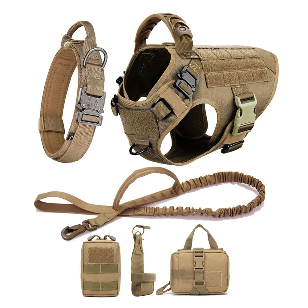 Pet German Shepherd Malinois Training Vest Adjustable Dog Harness And Leash Set With Collar For Med 1