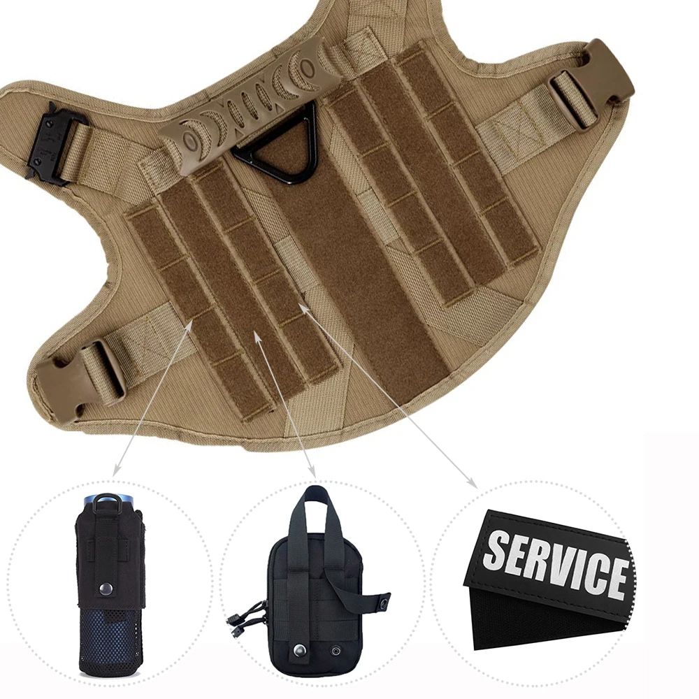 Pet German Shepherd Malinois Training Vest Adjustable Dog Harness And Leash Set With Collar For Med 4