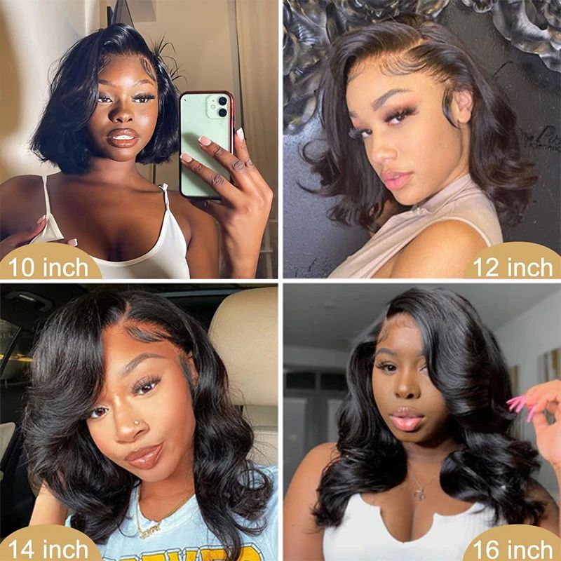 Body Wave Short Bob Wig Lace Front Human Hair Pre Plucked Brazilian Remy Hair Wig With Baby Hair Fo 5