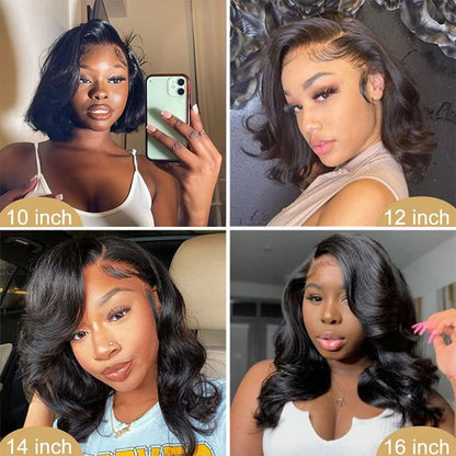 Body Wave Short Bob Wig Lace Front Human Hair Pre Plucked Brazilian Remy Hair Wig With Baby Hair Fo 5
