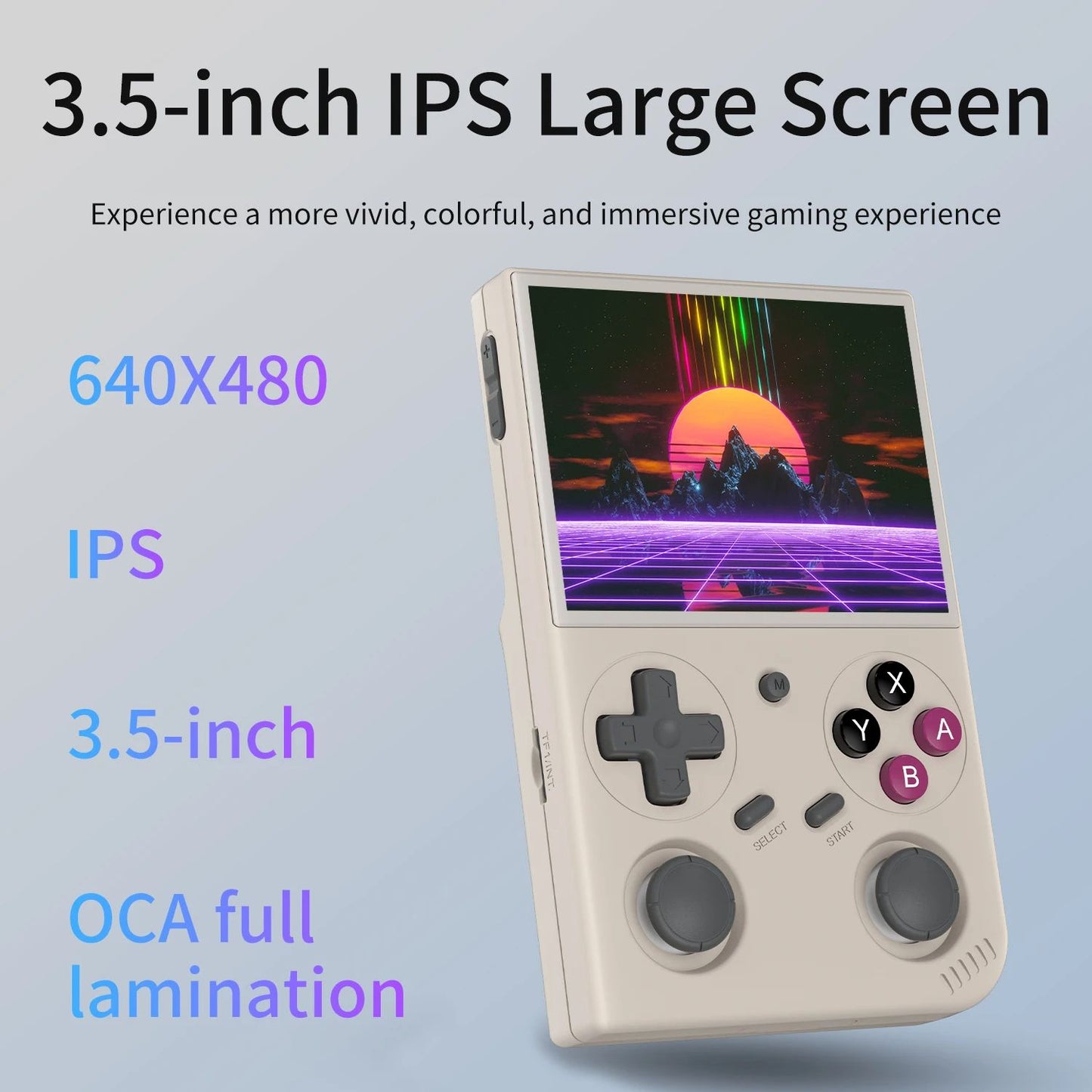 Retro Handheld Game Console With 35Inch IPS Screen Linux OS Dual Joysticks Vibration Motor 64GB Mem 1
