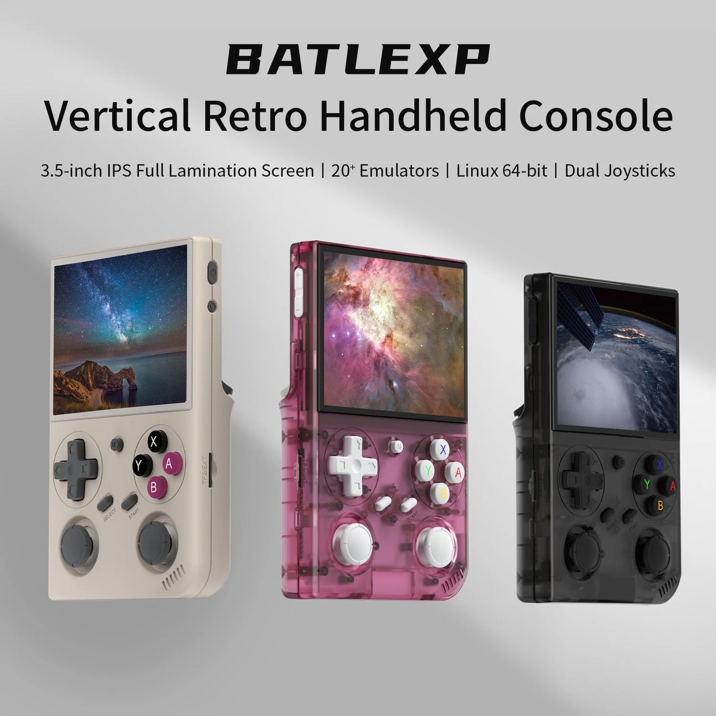 Retro Handheld Game Console With 35Inch IPS Screen Linux OS Dual Joysticks Vibration Motor 64GB Mem 10