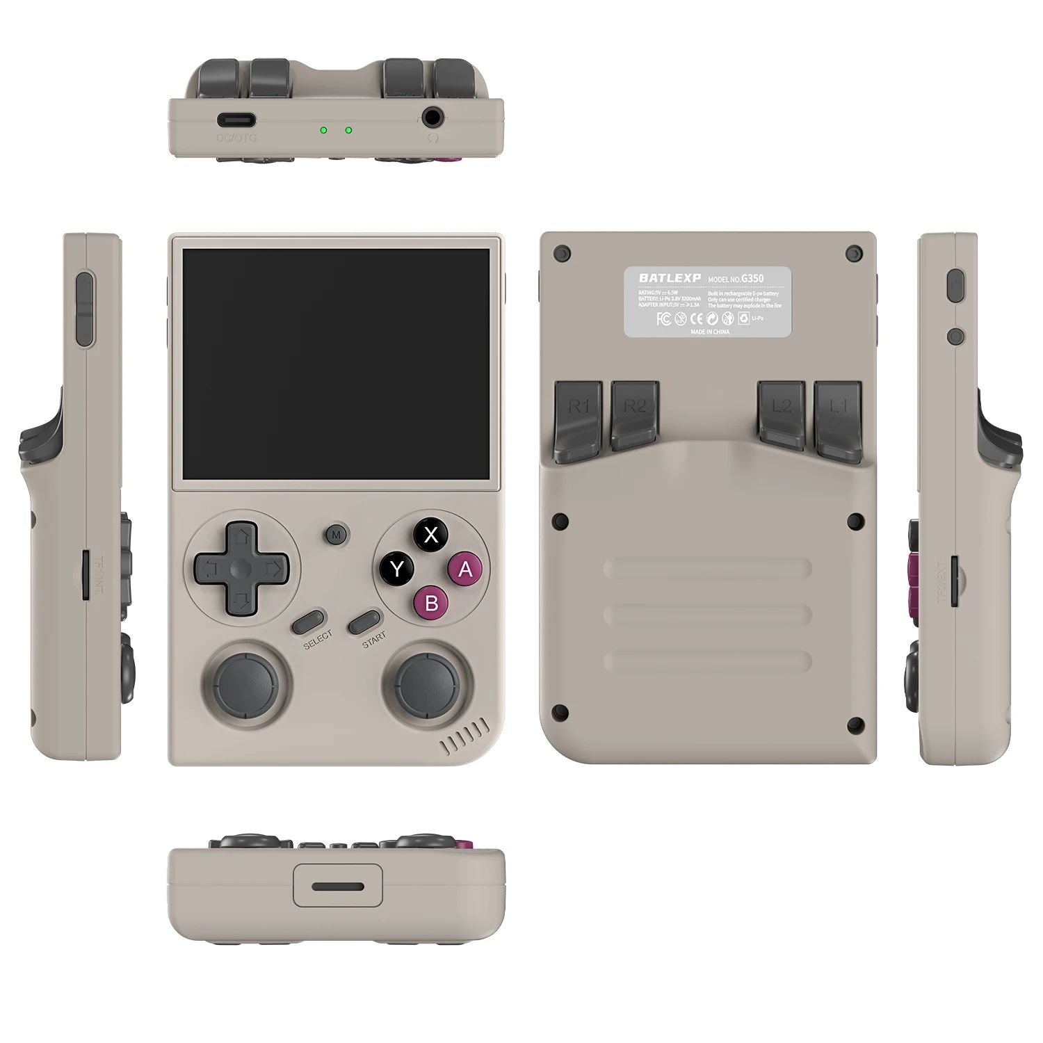 Retro Handheld Game Console With 35Inch IPS Screen Linux OS Dual Joysticks Vibration Motor 64GB Mem 6