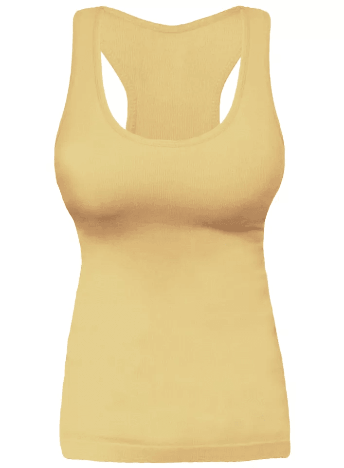 Seamless Ribbed Racerback Camisole Tank  Compression Fit Yoga  Gym Top 1