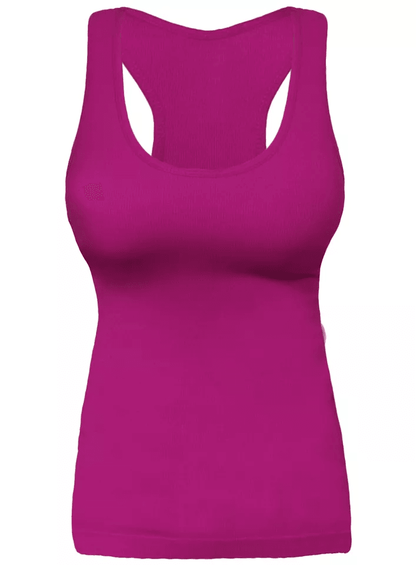Seamless Ribbed Racerback Camisole Tank  Compression Fit Yoga  Gym Top 2