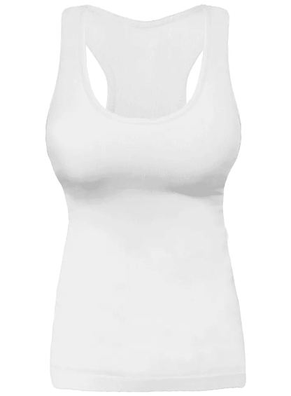 Seamless Ribbed Racerback Camisole Tank  Compression Fit Yoga  Gym Top 3