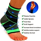 Ankle Brace Support Compression Sleeve for Foot Pain Relief, Achilles Injury, Sports and Running Recovery Strap