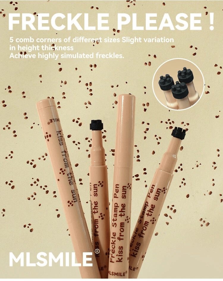 Faux Freckle Pen Stamp Waterproof Color Natural Freckles Makeup Stamp With 5 Sizes For Soft Dot Sun 3