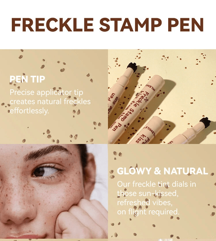 Faux Freckle Pen Stamp Waterproof Color Natural Freckles Makeup Stamp With 5 Sizes For Soft Dot Sun 7