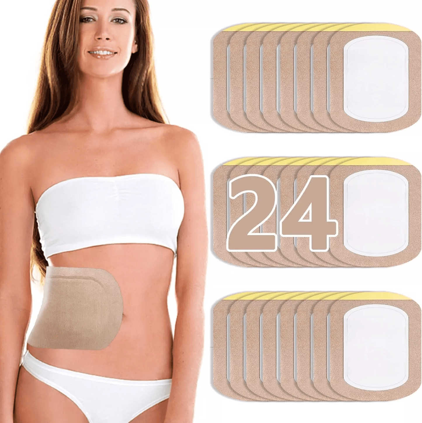 Castor Oil Pack Wrap, Organic Cotton, Disposable & Self-Adhesive Patches for Liver & Abdominal Detox