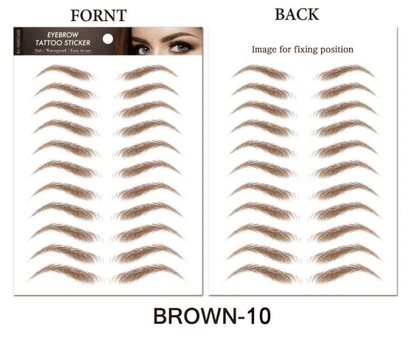 Brow Liner Sticker 6D Bionic Tattoo False Eyebrow Stamp Waterproof Black Brown Reusable StickOn Eye 24