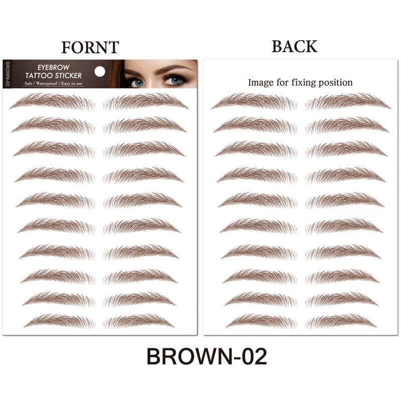 Brow Liner Sticker 6D Bionic Tattoo False Eyebrow Stamp Waterproof Black Brown Reusable StickOn Eye 16