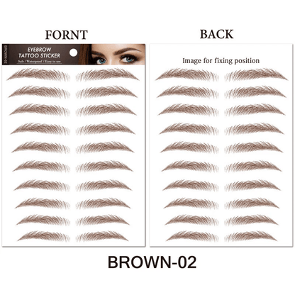 Brow Liner Sticker 6D Bionic Tattoo False Eyebrow Stamp Waterproof Black Brown Reusable StickOn Eye 16