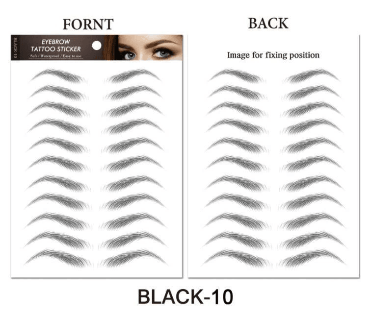 Brow Liner Sticker 6D Bionic Tattoo False Eyebrow Stamp Waterproof Black Brown Reusable StickOn Eye 14