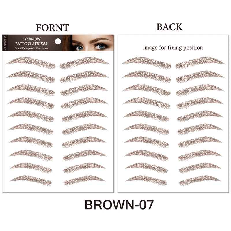 Brow Liner Sticker 6D Bionic Tattoo False Eyebrow Stamp Waterproof Black Brown Reusable StickOn Eye 21