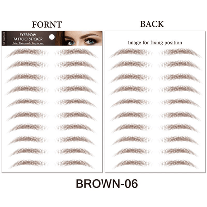Brow Liner Sticker 6D Bionic Tattoo False Eyebrow Stamp Waterproof Black Brown Reusable StickOn Eye 20