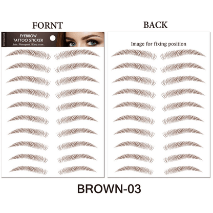 Brow Liner Sticker 6D Bionic Tattoo False Eyebrow Stamp Waterproof Black Brown Reusable StickOn Eye 17