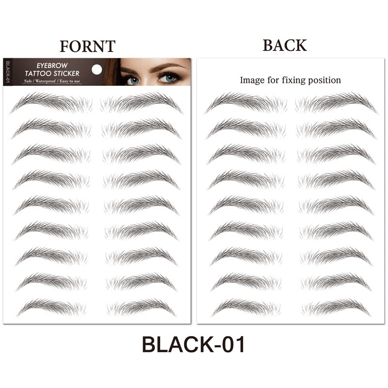 Brow Liner Sticker 6D Bionic Tattoo False Eyebrow Stamp Waterproof Black Brown Reusable StickOn Eye 5