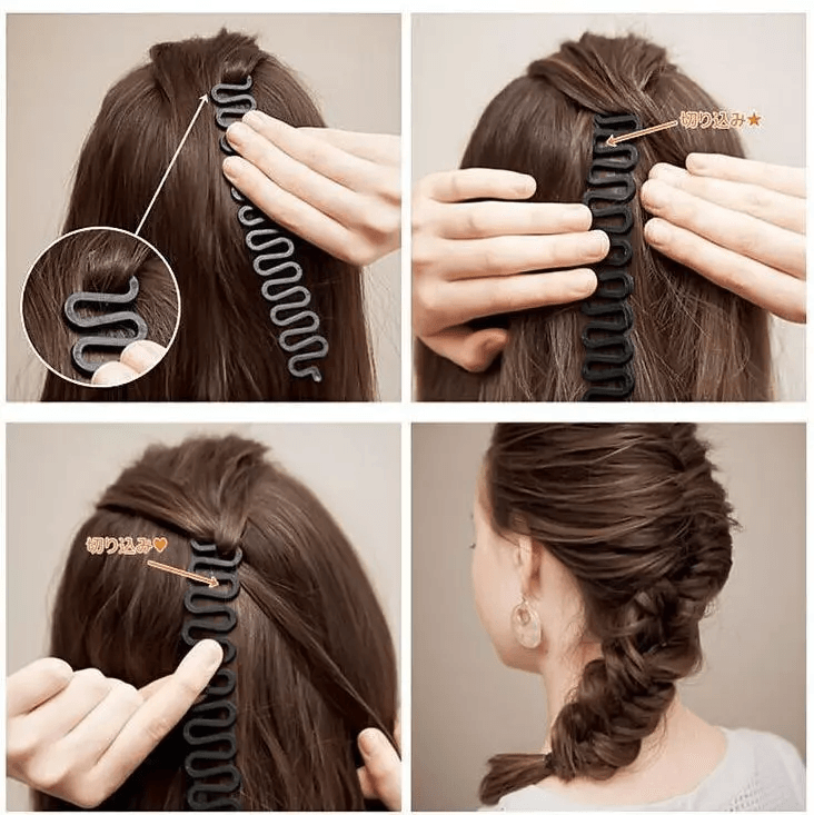 Magic Styling Stick DIY Hair French Braid Clip, Heatless Hair Curlers, Easy-to-Use Bun Maker Tool for Quick Hair Styling