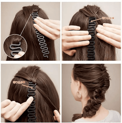 Magic Styling Stick DIY Hair French Braid Clip, Heatless Hair Curlers, Easy-to-Use Bun Maker Tool for Quick Hair Styling
