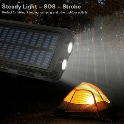 Waterproof Solar Power Bank Portable External Battery Charger Dual USB Outdoor Mobile Phone Emergen 1