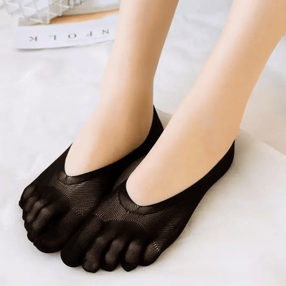 Mens Womens No Show Invisible Nonslip Boat Cotton Low Cut Toe Socks Breathable Five Finger Socks Fo 7