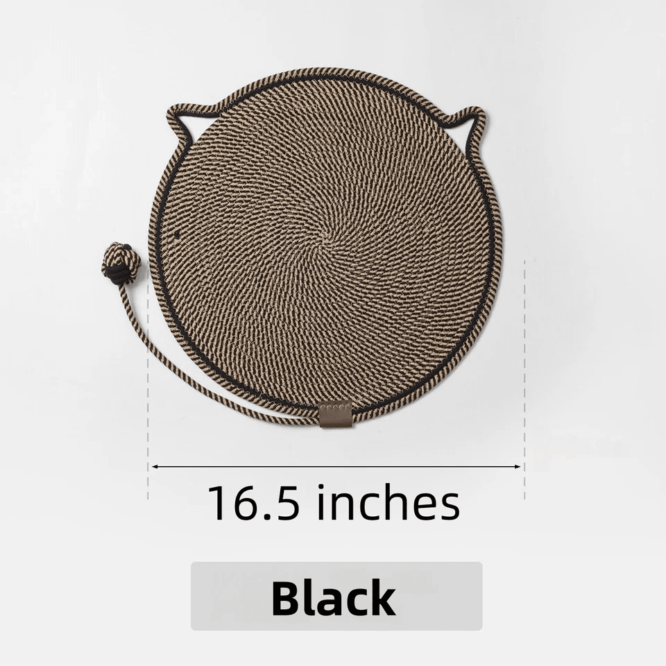 Cat Scratching Post Pad Mat With Ball Toy Round Circular Non Slip Scratcher For Indoor Cats Fun Int 4