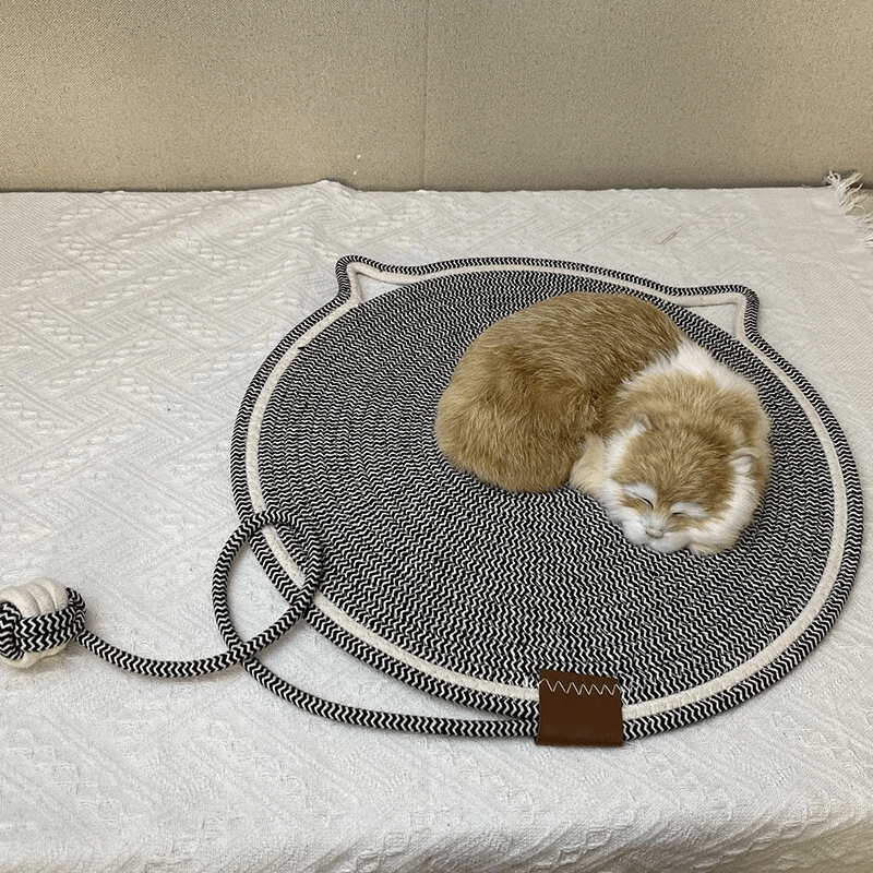 Cat Scratching Post Pad Mat With Ball Toy Round Circular Non Slip Scratcher For Indoor Cats Fun Int 3