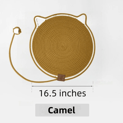 Cat Scratching Post Pad Mat With Ball Toy Round Circular Non Slip Scratcher For Indoor Cats Fun Int 6