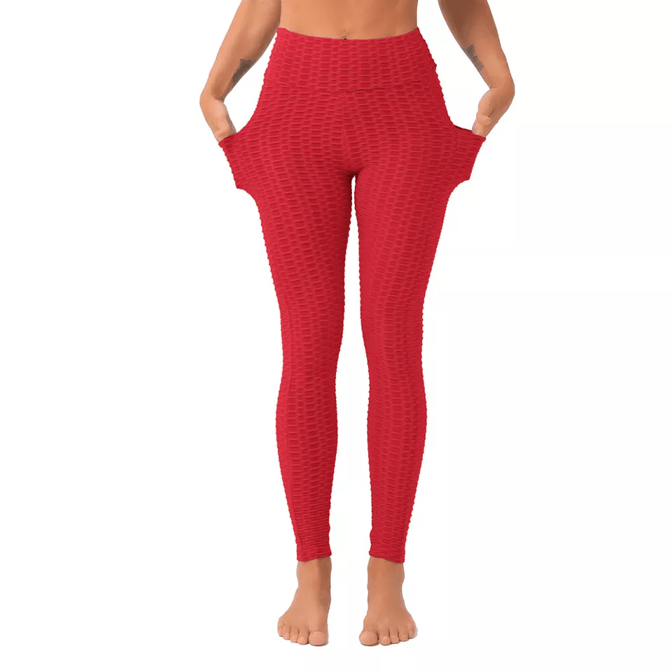 Womens Anti Cellulite Butt Lifting High Waist Yoga Leggings With Pocket Pants For Workout  Fitness 7