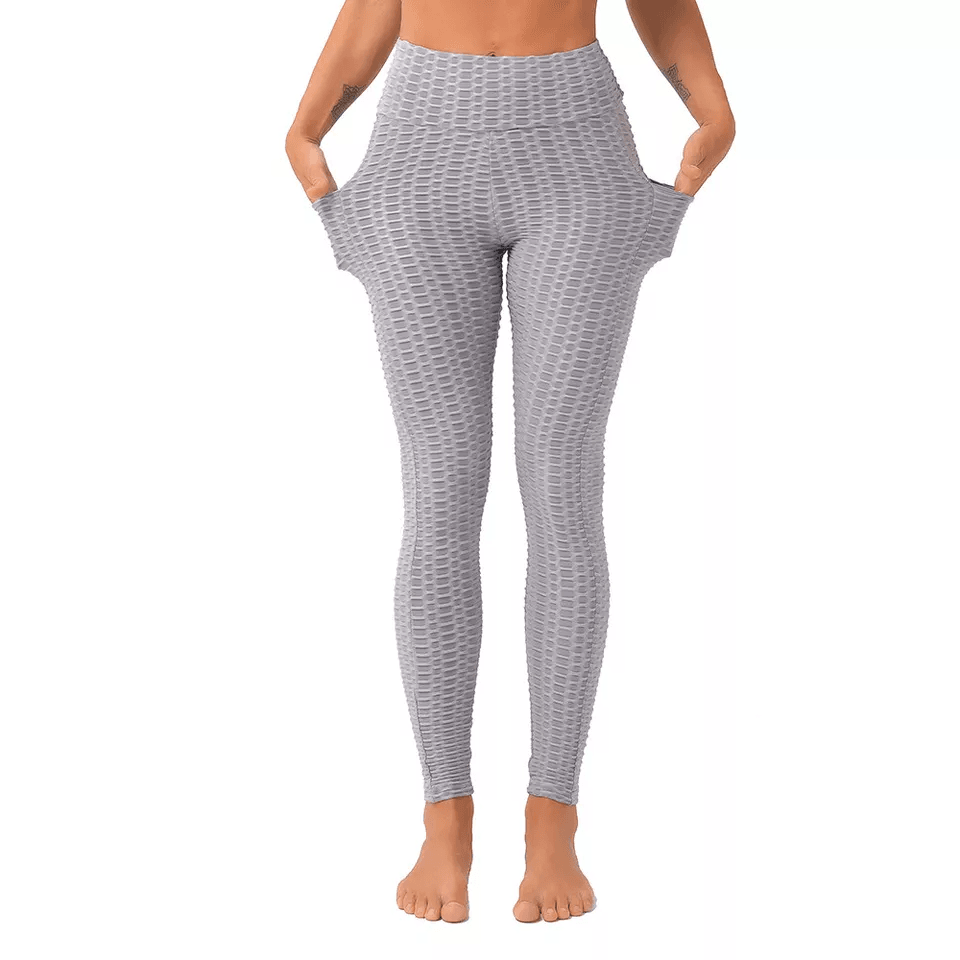 Womens Anti Cellulite Butt Lifting High Waist Yoga Leggings With Pocket Pants For Workout  Fitness 6