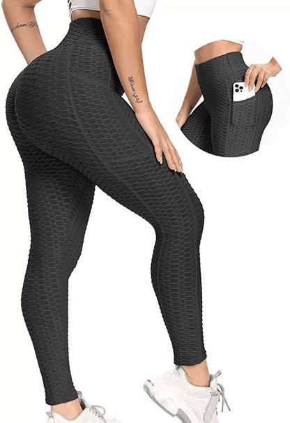 Womens Anti Cellulite Butt Lifting High Waist Yoga Leggings with Pocket Pants for Workout & Fitness