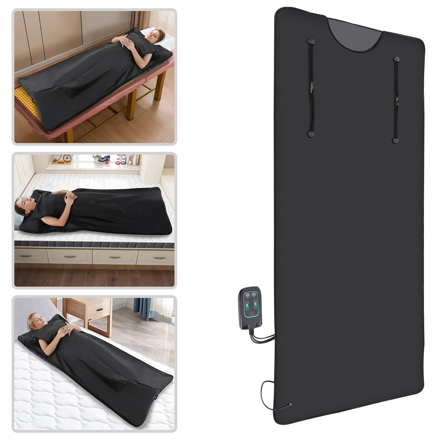 Portable Infrared Sauna Blanket for Detox  Relaxation Adjustable Heat Therapy  Timer