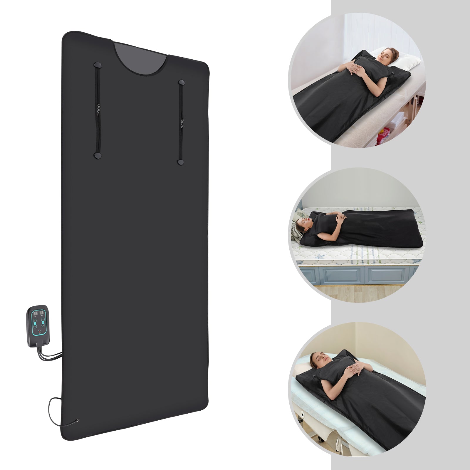 Portable Infrared Sauna Blanket For Detox  Relaxation Adjustable Heat Therapy  Timer 3