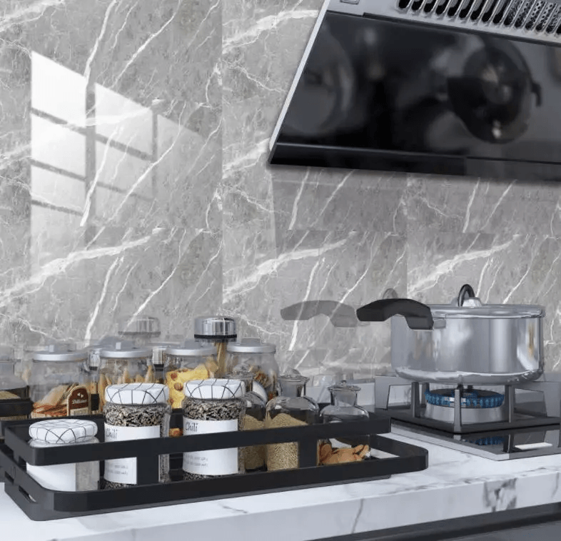 Self Adhesive Marble Vinyl Stickers Peel & Stick Waterproof Paper for Kitchen, Bathroom, Furniture Renovation
