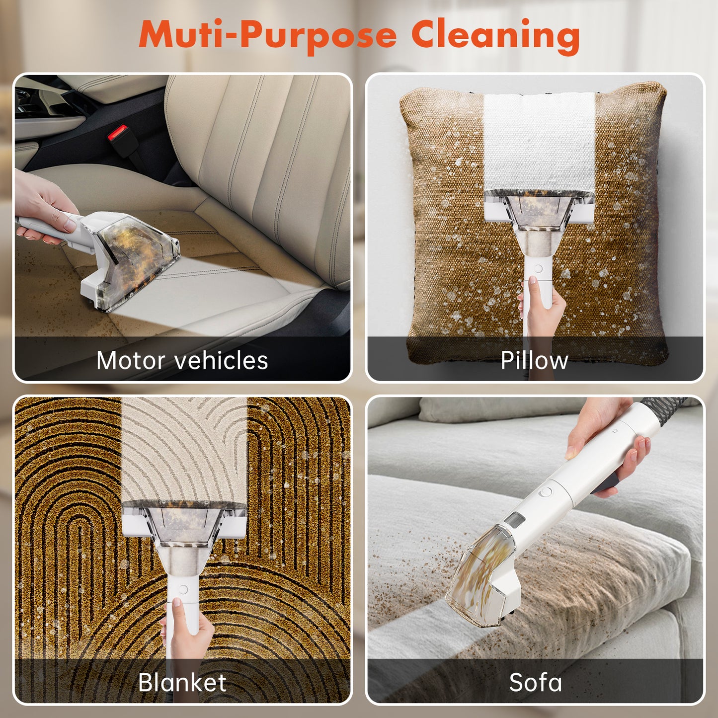 Portable Handheld Spot Cleaner Carpet Sofa  Curtain Cleaner with Spray  Suction  Compact Deep C